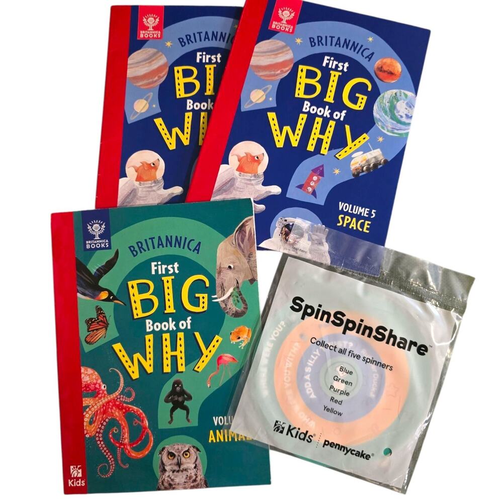 Chick-fil-A spin Kids Meal SpinSpinShare Big Book of Why Vol 1 & Vol 5